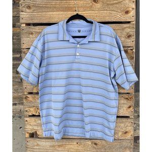 Nike Golf Dri-Fit  Striped Blue & Gold‎ Polo Shirt Men’s Size Large